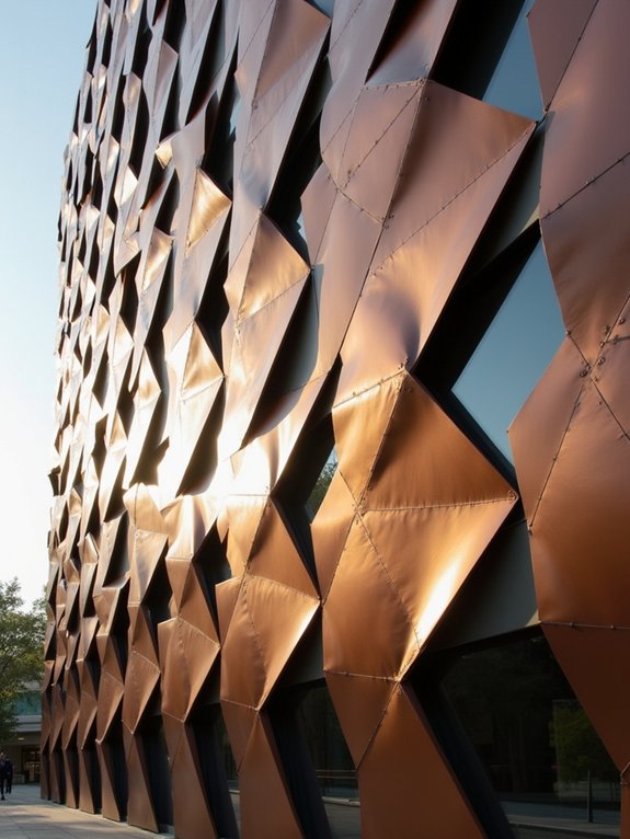 geometric metal panels enhance aesthetics