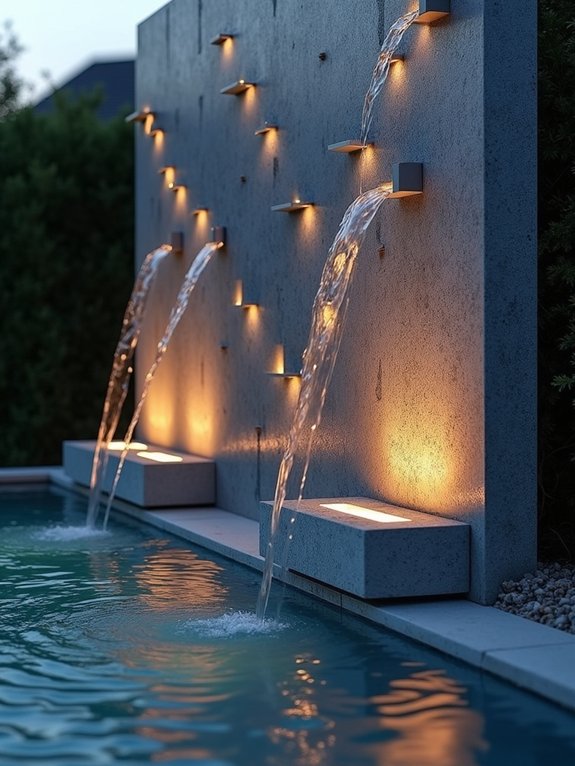 geometric water walls elegance