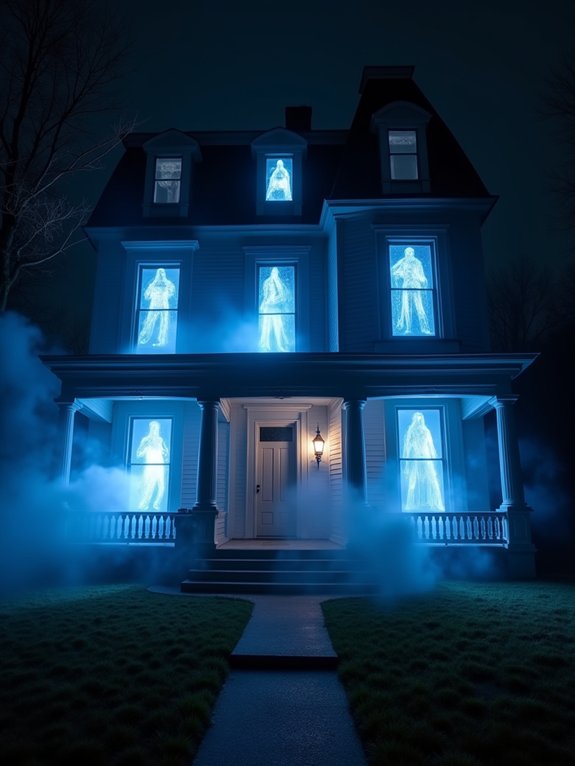 ghostly projections enhance atmosphere