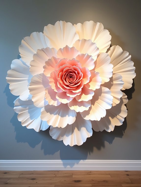 giant paper peony display