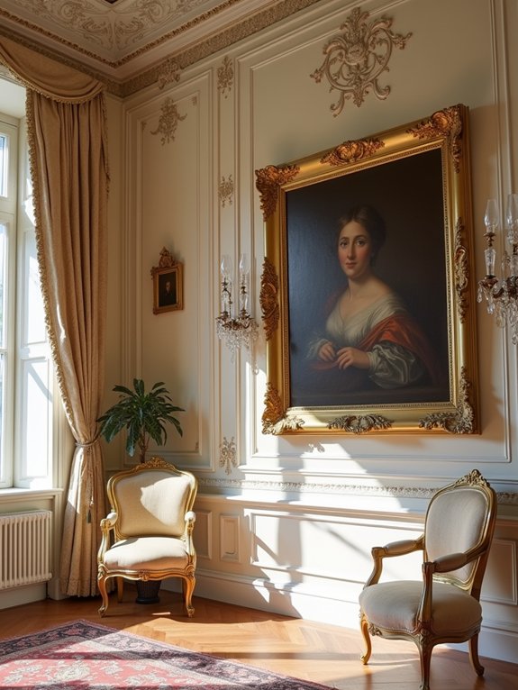 gilded frames and artwork
