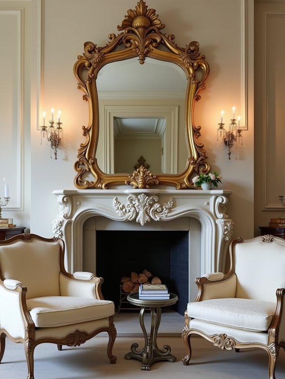 gilded mirrors enhance elegance