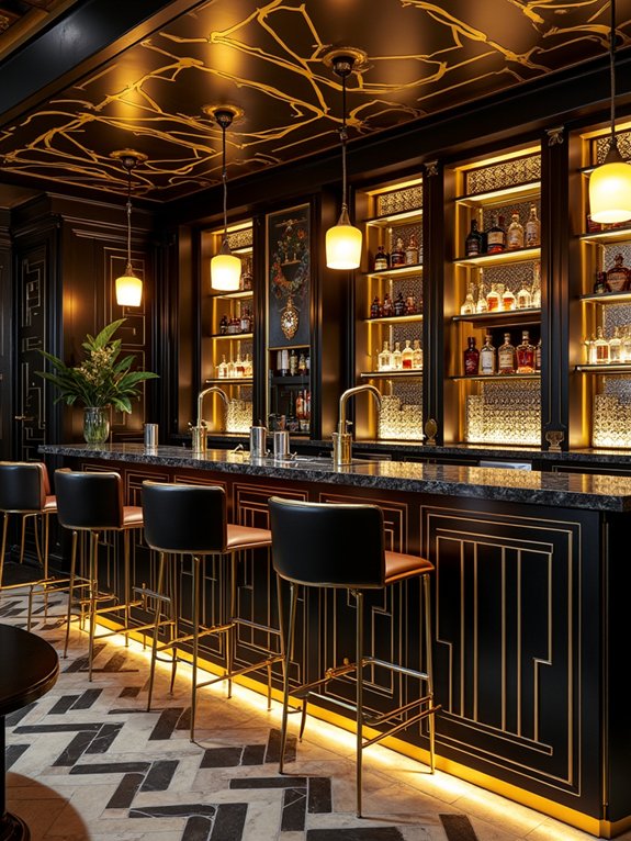 glamorous art deco bar