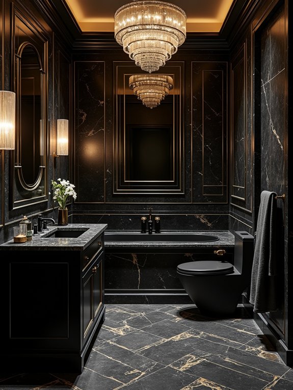 glamorous art deco bathrooms