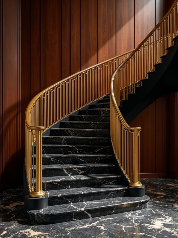 glamorous art deco staircase details