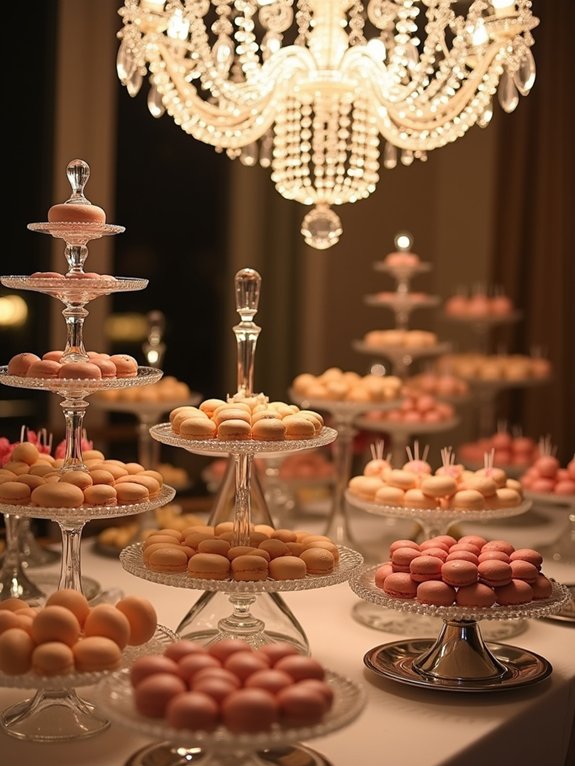 glamorous crystal dessert display