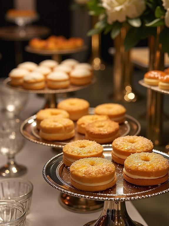 glamorous metallic dessert showcase