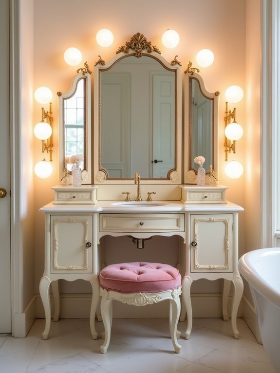 glamorous vintage vanity setup