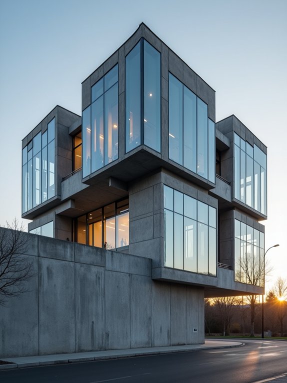 glass enhances brutalist architecture