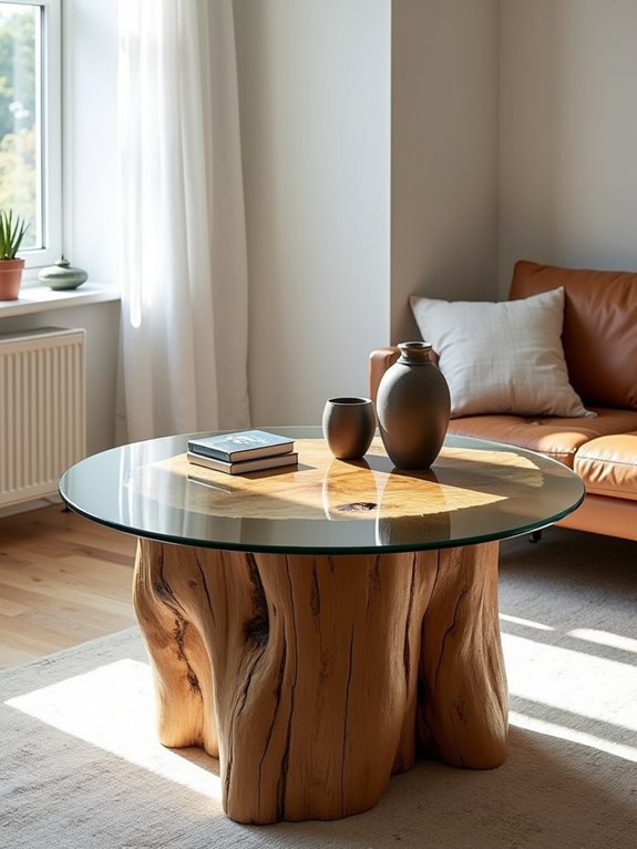 glass top tree stump