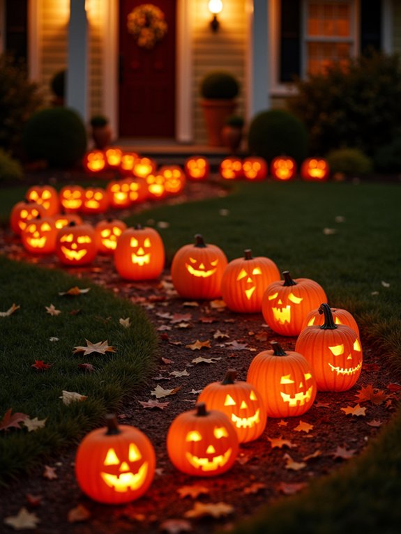 glowing jack o lantern pathway