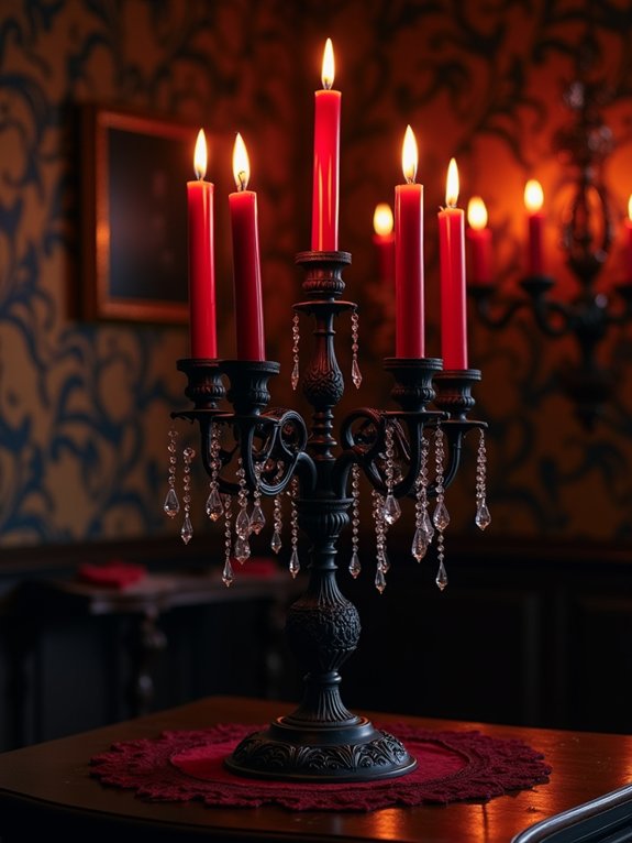 gothic candelabras enhance ambiance