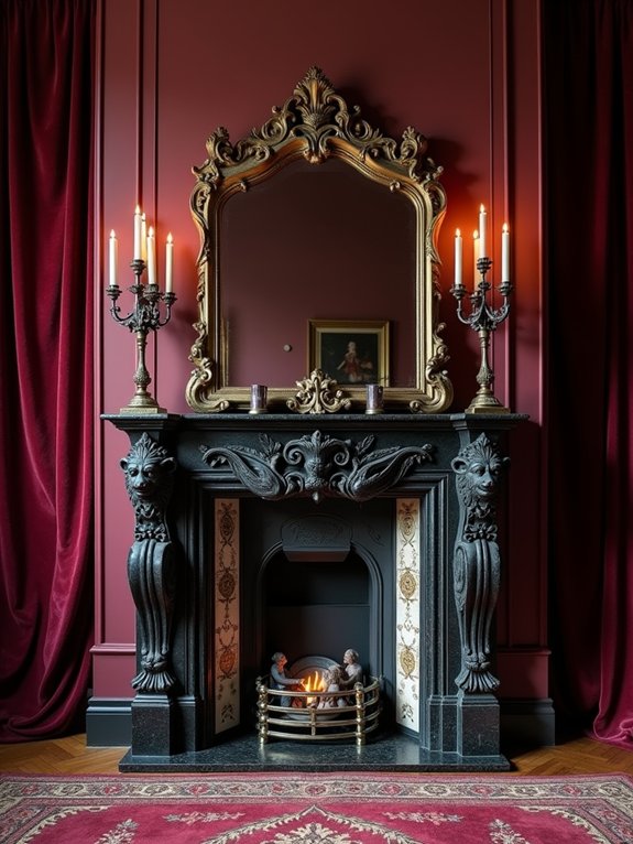 gothic fireplace mantel elegance