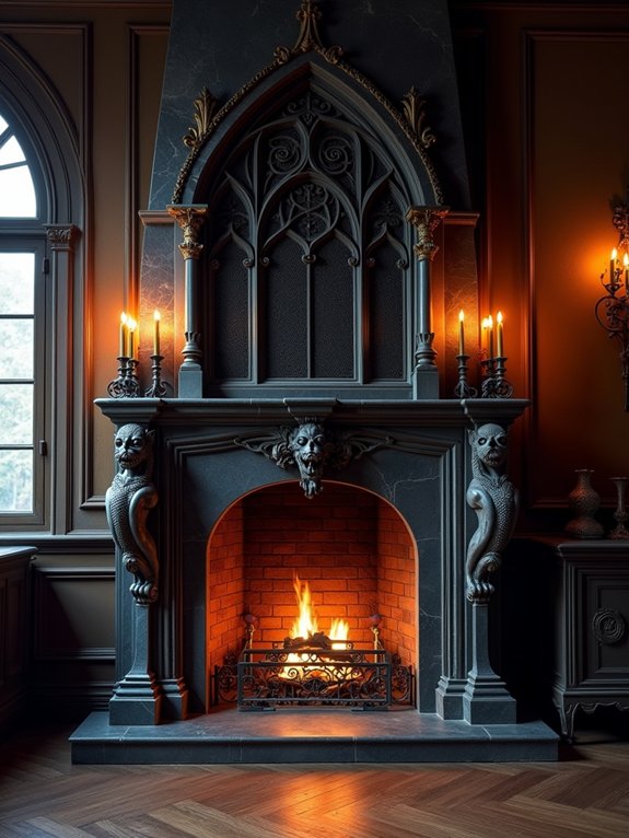 gothic fireplace ornate design