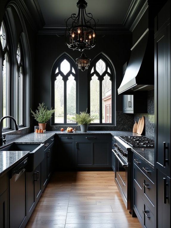 gothic inspired kitchen and bath