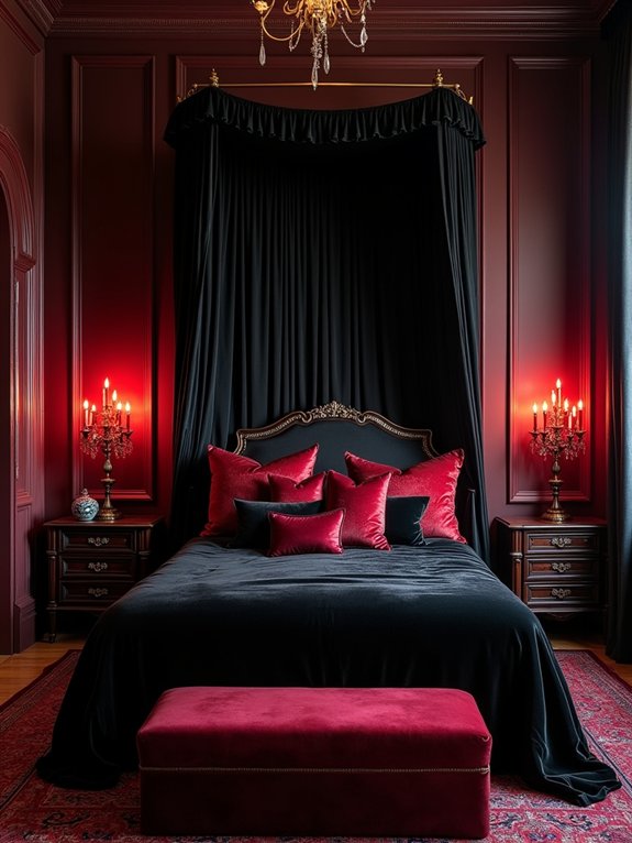 gothic red accent decor