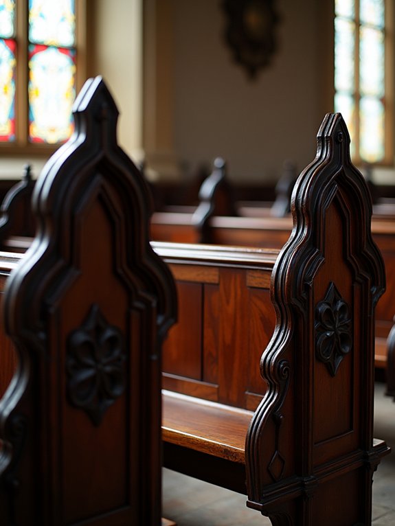 gothic wooden pews elegance