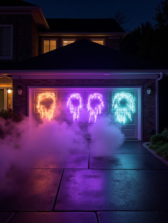 halloween garage light display