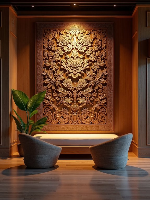 hand carved wooden accents artistry