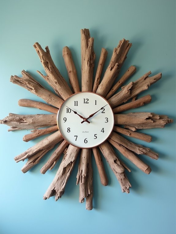 handcrafted coastal driftwood clock