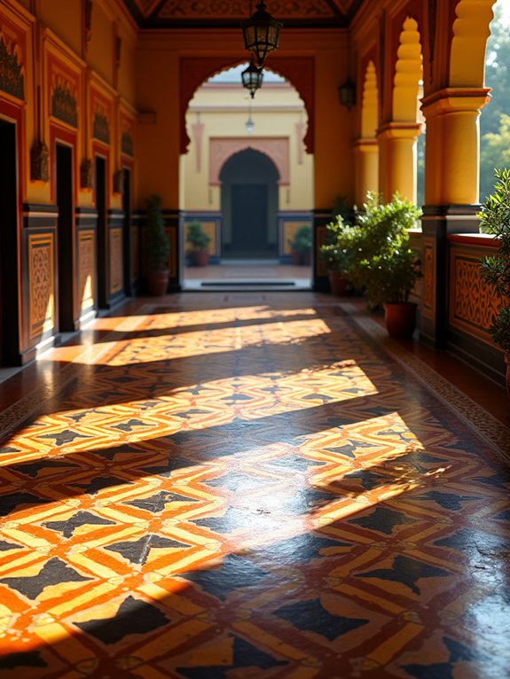 handmade colorful floor tiles