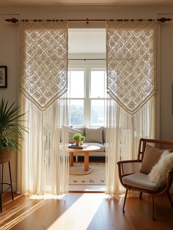 handwoven macram room dividers