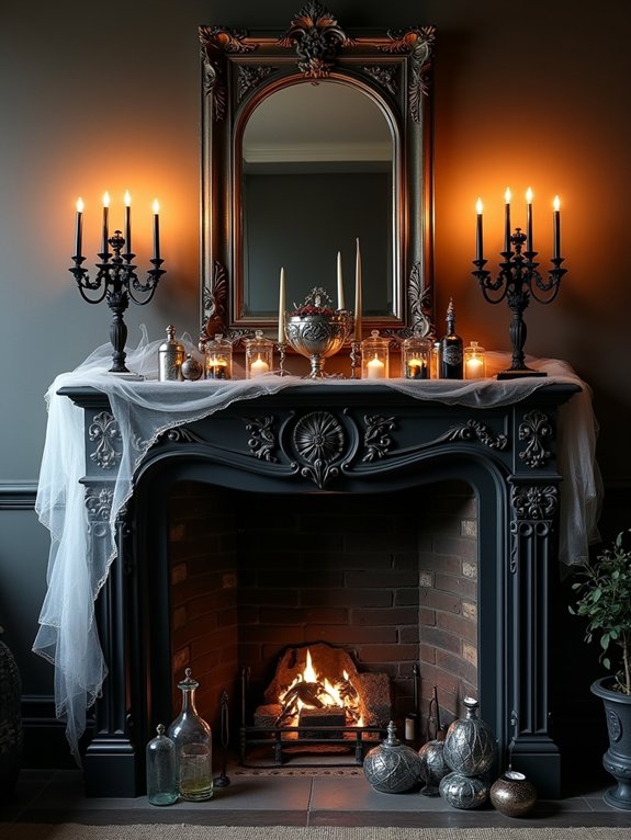 haunted vintage mantle decor