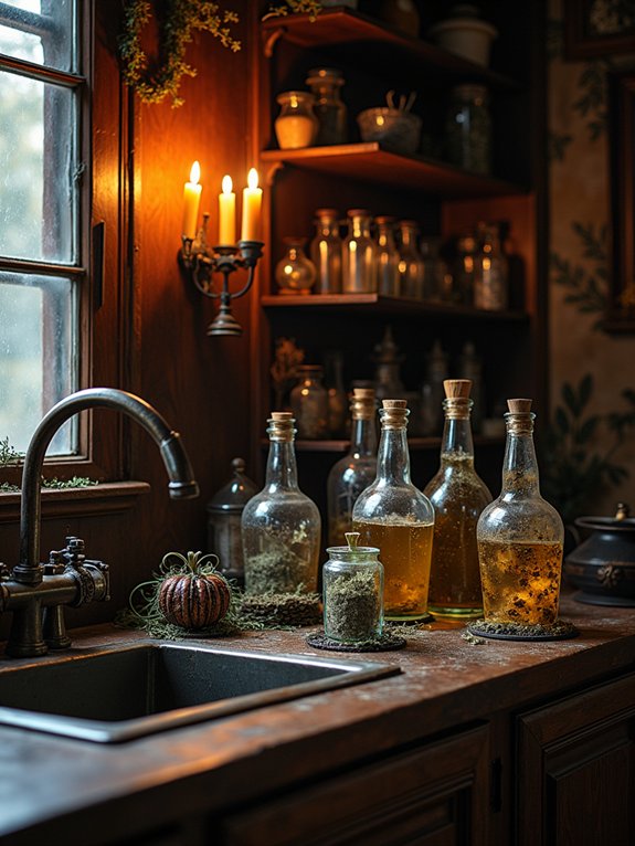 haunted vintage potion display