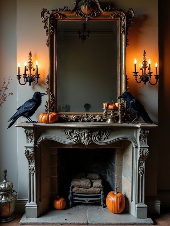 haunting antique mirror display