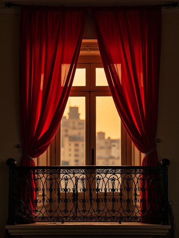 haunting balcony fabric installation