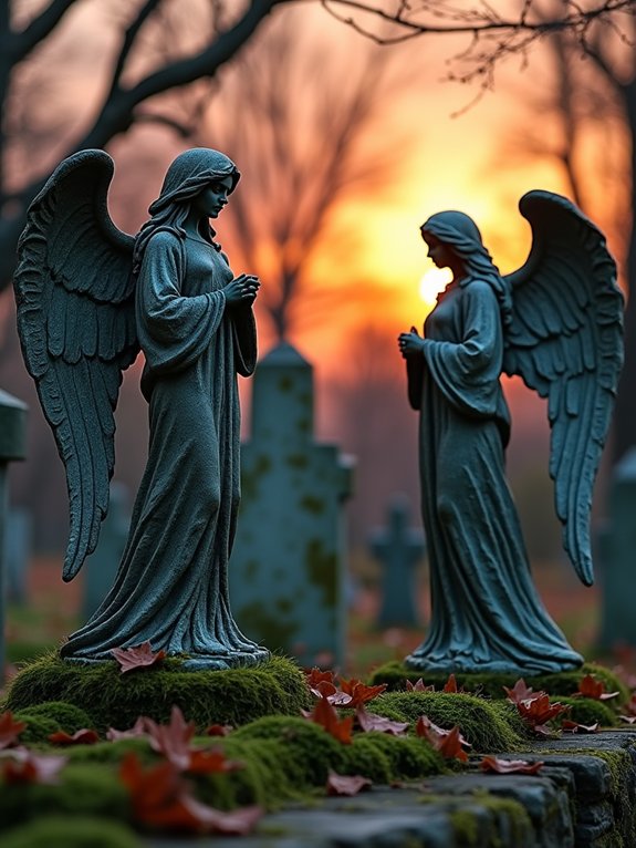 haunting cemetery angel decorations