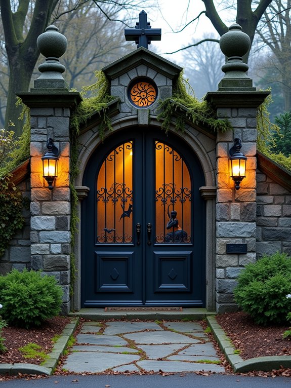 haunting graveyard entrance decor