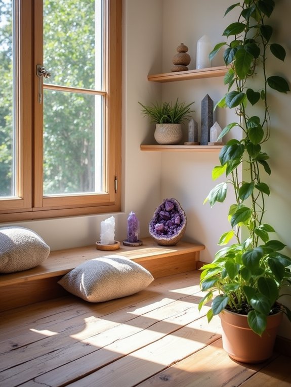 healing crystal meditation space