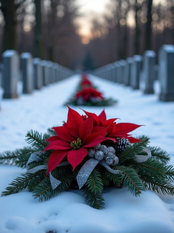 heartfelt winter grave decorations