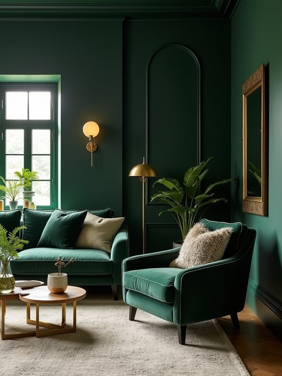 hunter green and brass
