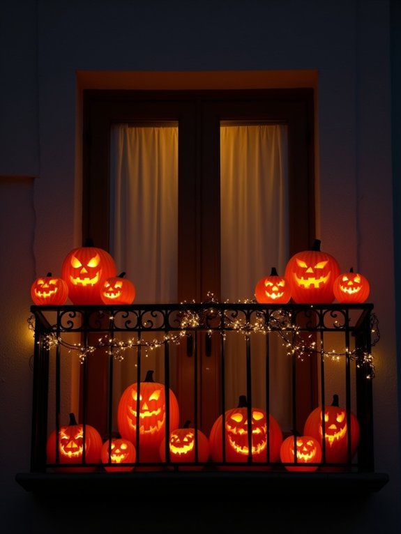 illuminated halloween pumpkin display