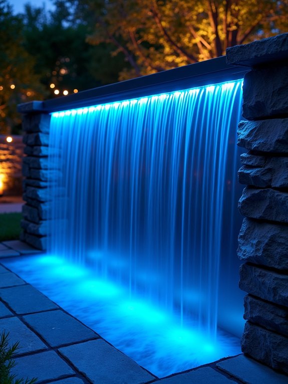 illuminated water curtain magic