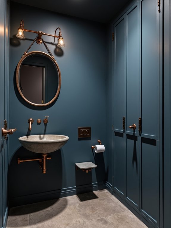 indigo industrial bathroom design