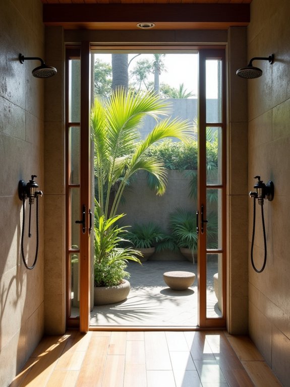 indoor outdoor shower design