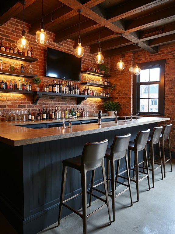 industrial basement bar design
