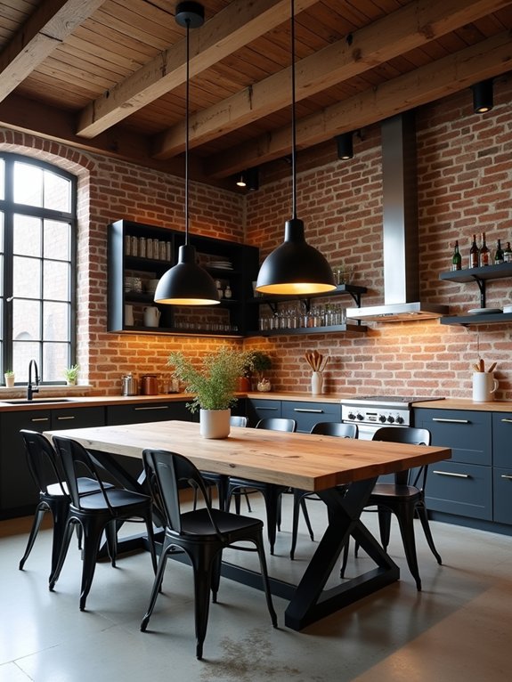 industrial chic dining spaces