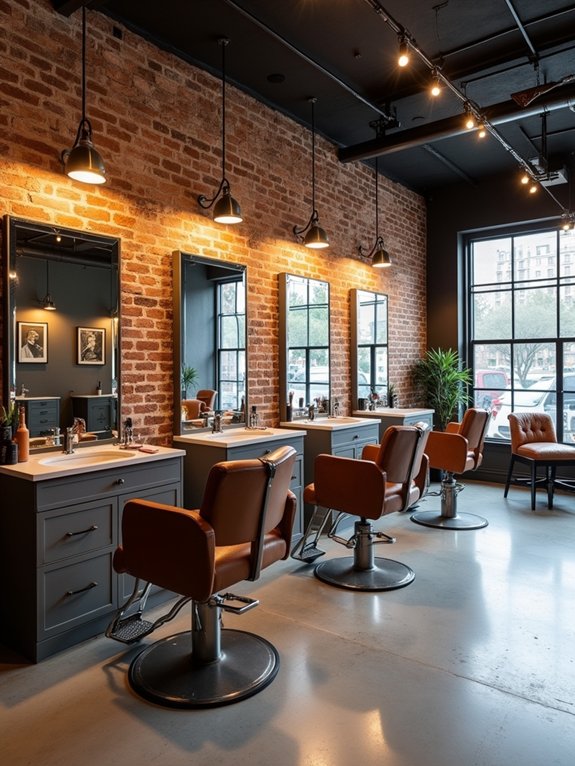 industrial chic salon design