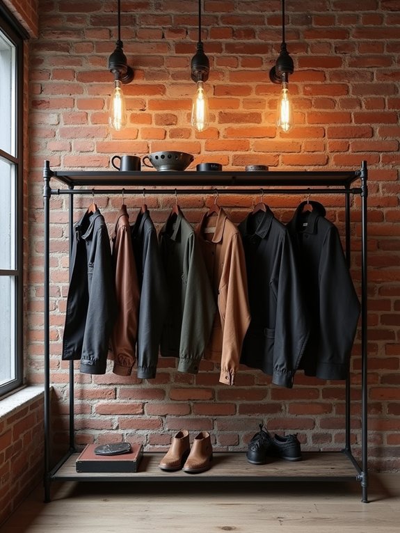 industrial exposed wardrobe design