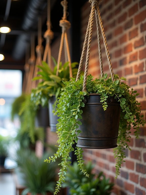 industrial hanging planters elevate aesthetics