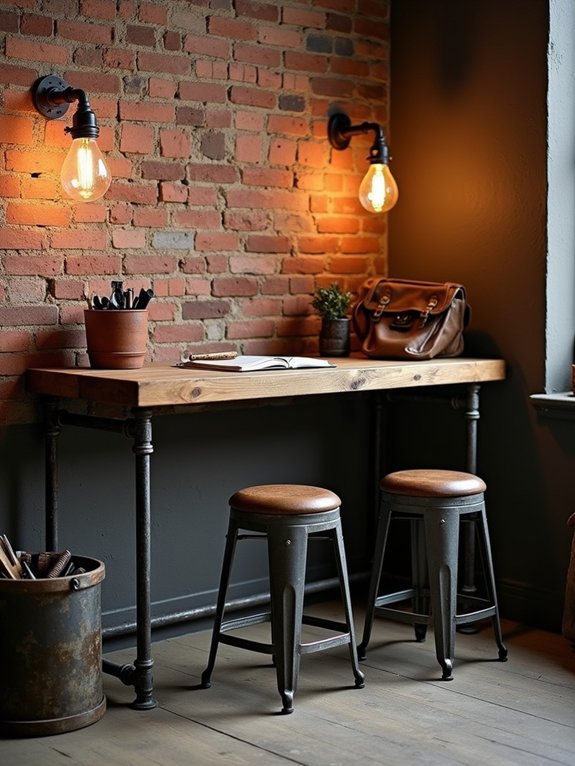 industrial pipe desk design