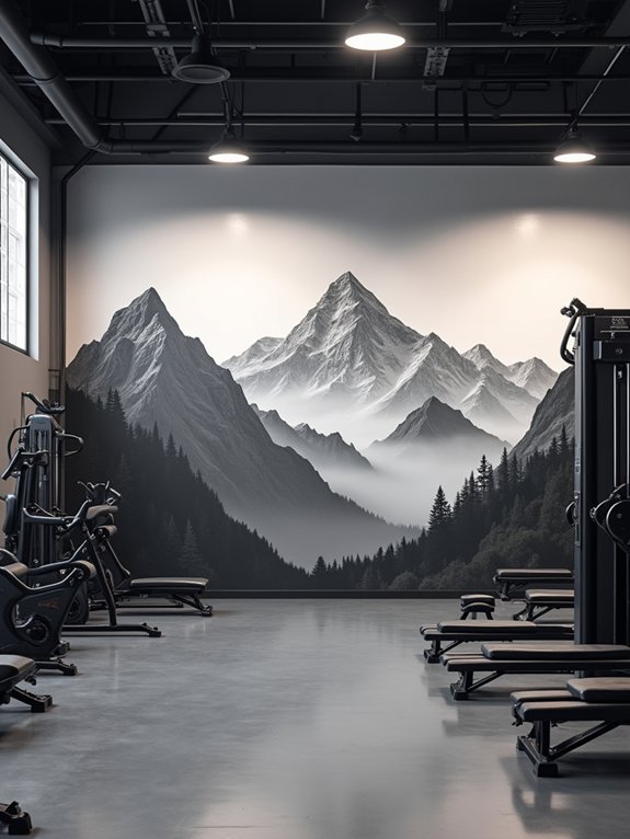 inspiring gym wall murals