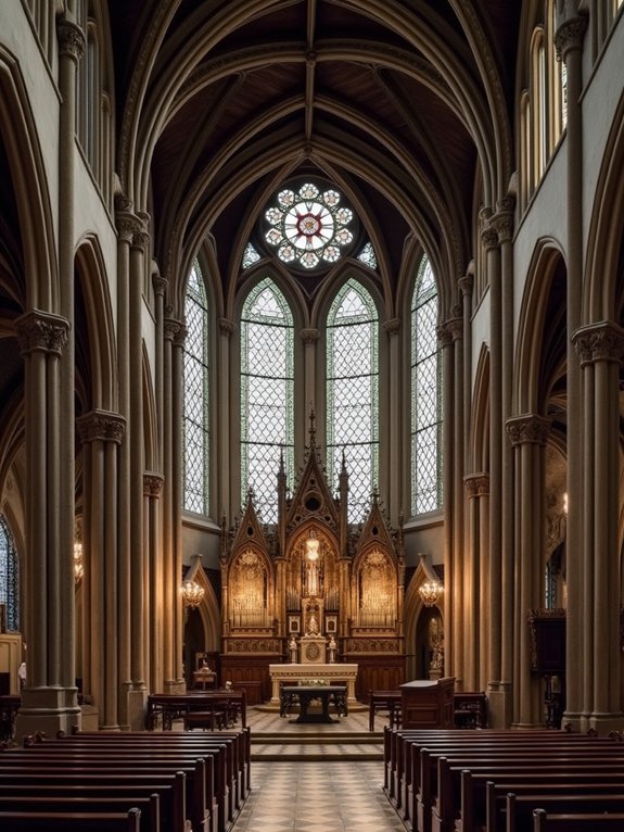 intricate gothic stone tracery