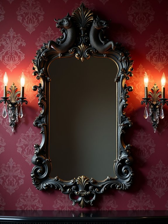 intricate gothic victorian mirrors