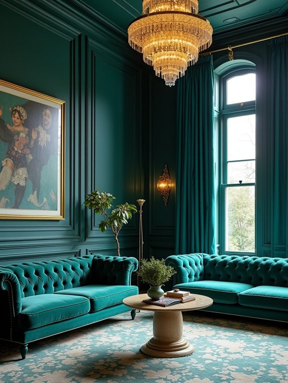 jewel toned luxurious living room