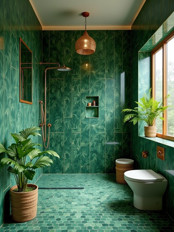 jungle inspired bathroom retreat